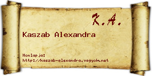 Kaszab Alexandra névjegykártya