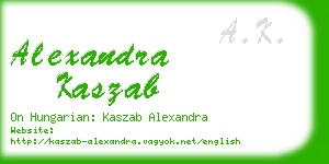 alexandra kaszab business card